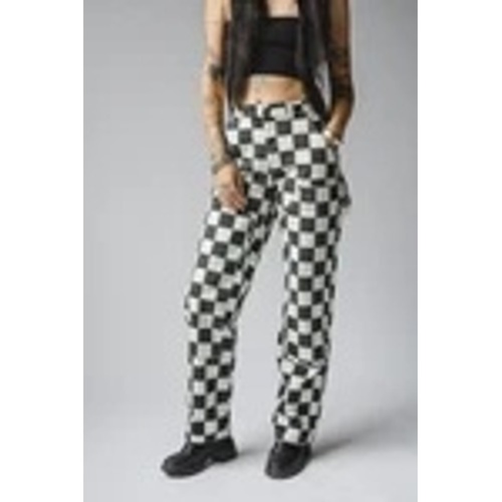 Hell Babes Gravedigger Womens 14 Checkerboard Carpenter Pants Moto Workwear